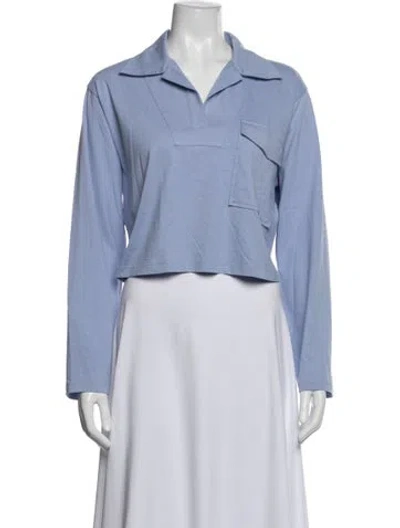 Pre-owned Dries Van Noten Long Sleeve Polo In Blue
