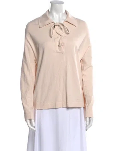 Pre-owned Dries Van Noten Long Sleeve Polo In Pink