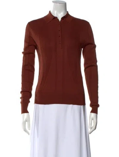 Pre-owned Dries Van Noten Long Sleeve Polo In Red