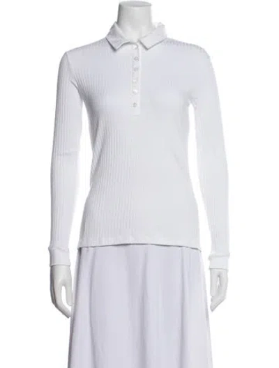 Pre-owned Dries Van Noten Long Sleeve Polo In White
