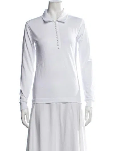 Pre-owned Dries Van Noten Long Sleeve Polo In White