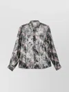 Dries Van Noten Abstract Pattern Long Sleeve Collared Shirt In Multi