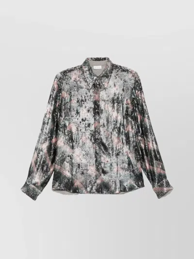 DRIES VAN NOTEN LONG SLEEVE SEQUIN PATTERNED SHIRT