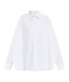 Dries Van Noten Pinstripe Button-down Shirt In Soft Viscose-cotton Blend In White