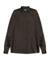 Dries Van Noten Womens Brown Casia Oversized Stripe-print Crepe Shirt In Brown