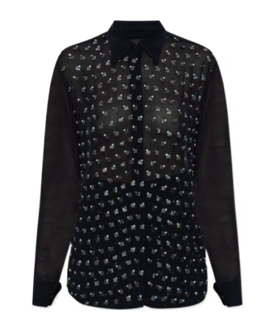 Dries Van Noten Long Sleeve Shirt In Black