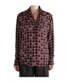 Dries Van Noten Geometric Long Sleeve V Neck Top In Black