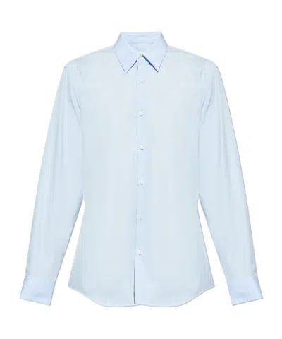 Dries Van Noten Long Sleeve Shirt In Blue