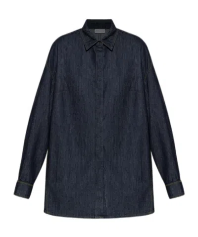 Dries Van Noten Long Sleeve Shirt In Blue