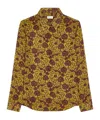 Dries Van Noten Chowy Floral-print Georgette Shirt In Brown