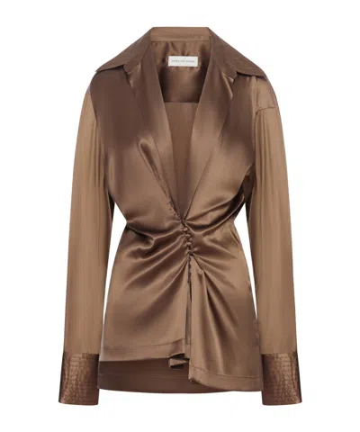 Dries Van Noten Long Sleeve Shirt In Brown
