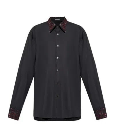 Dries Van Noten Long Sleeve Shirt In Brown