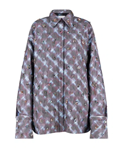 Dries Van Noten Long Sleeve Shirt In Gray