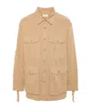 Dries Van Noten Long Sleeve Shirt Jacket In Nude