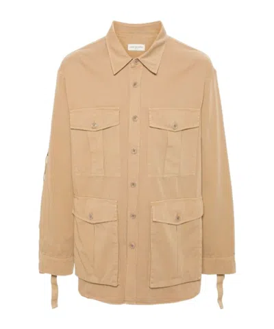 Dries Van Noten Long Sleeve Shirt Jacket In Nude