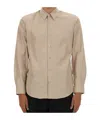 Dries Van Noten Striped Long Sleeve Shirt With Button-down Collar In Neutral