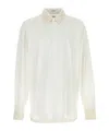 Dries Van Noten Long Sleeve Poplin Shirt With Embellished Collar In Neutral