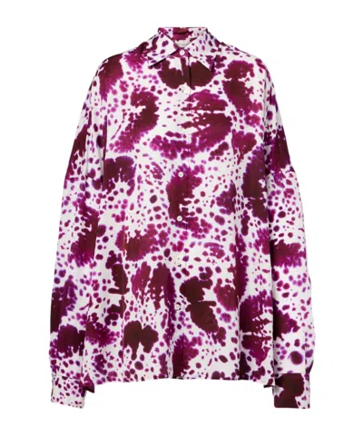 Dries Van Noten Long Sleeve Shirt In Animal Print