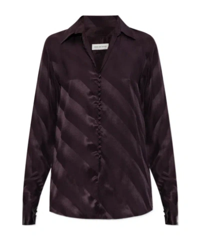 Dries Van Noten Long Sleeve Shirt In Purple