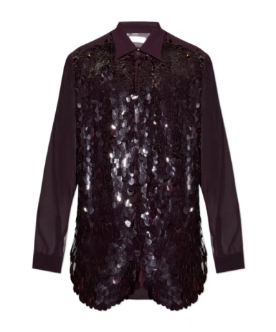 Dries Van Noten Long Sleeve Shirt In Purple