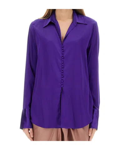 Dries Van Noten Long Sleeve Shirt In Purple