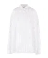 Dries Van Noten Pinstripe Button-down Shirt In Soft Viscose-cotton Blend In White