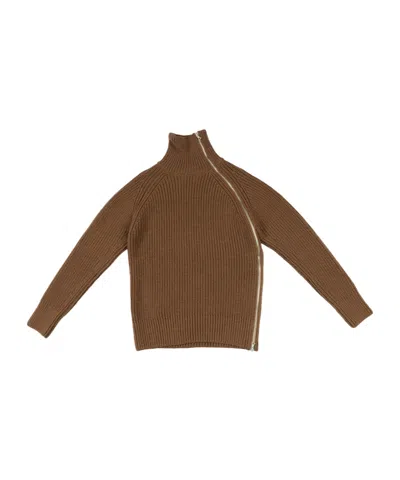 Dries Van Noten Long Sleeve Sweater In Brown