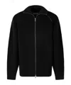 Dries Van Noten Black Wool Zip-up Cardigan In Black