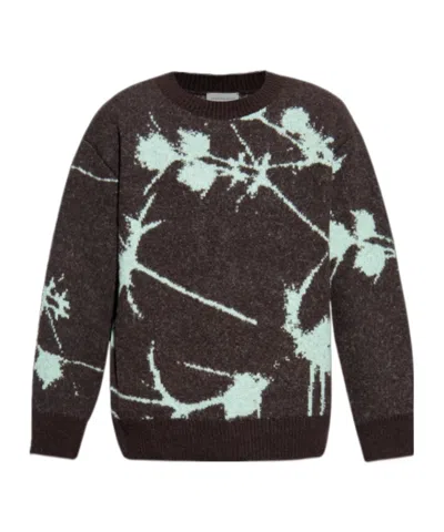 Dries Van Noten Long Sleeve Sweater In Burgundy