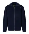 Dries Van Noten Men Zippered Wool Sweater In Blue