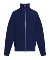 Dries Van Noten Gerippter Pullover Mit Reissverschluss In Blue