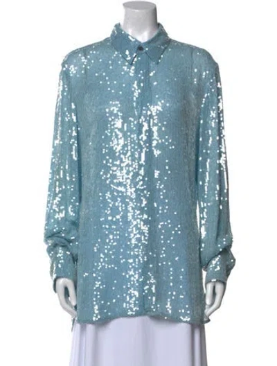 Pre-owned Dries Van Noten Long Sleeve Tunic In Blue