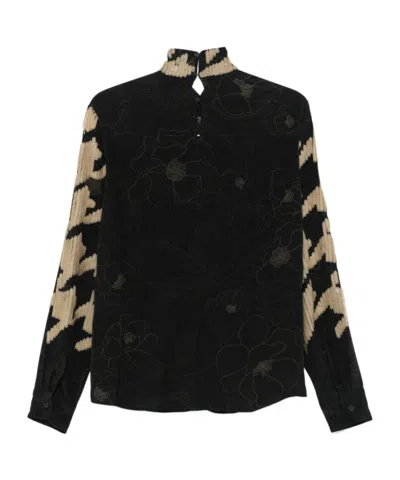 Dries Van Noten Long Sleeve Zip-up Sweater In Black