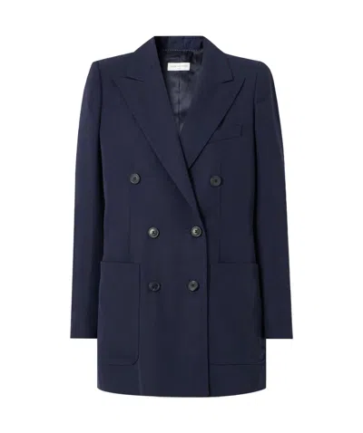 Dries Van Noten Long-sleeved Blazer In Blue