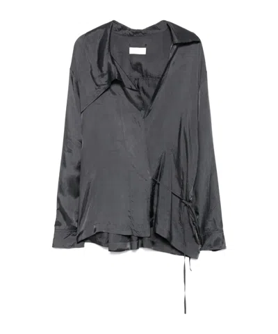 Dries Van Noten Long-sleeved Blouse In Black