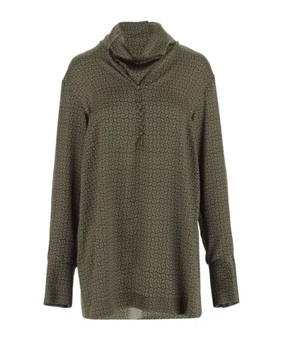 Dries Van Noten Long-sleeved Blouse In Green