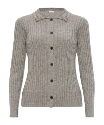 Dries Van Noten Long-sleeved Cardigan In Gray