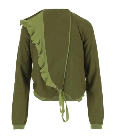 Dries Van Noten Long-sleeved Cardigan In Green