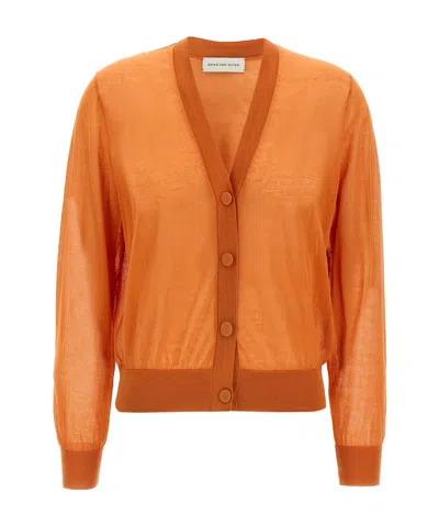 Dries Van Noten Long-sleeved Cardigan In Orange