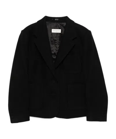 Dries Van Noten Long-sleeved Casual Jacket In Black