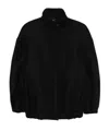Dries Van Noten Oversized High Collar Jacket With Elastic Hem In Black