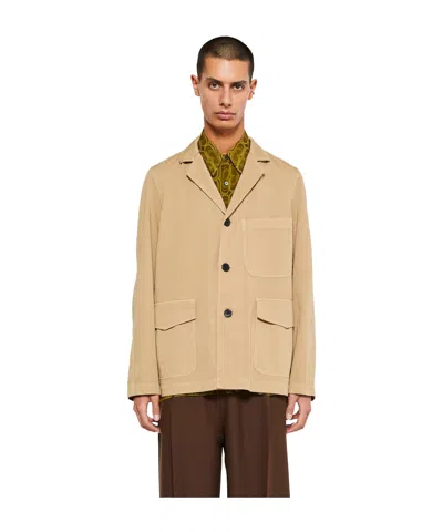 Dries Van Noten Long-sleeved Casual Jacket In Brown