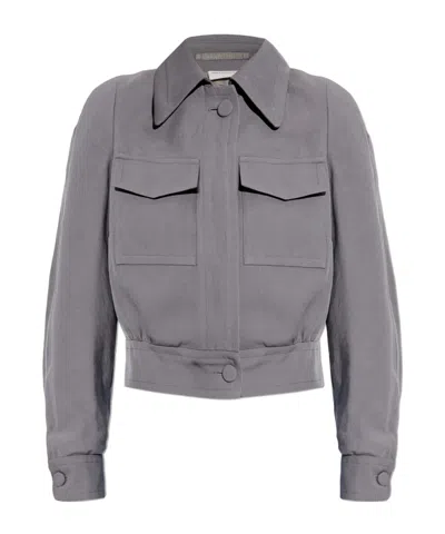 Dries Van Noten Long-sleeved Casual Jacket In Gray
