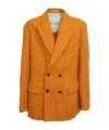 Dries Van Noten Double Breasted Long Sleeved Coat In Orange