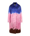 Dries Van Noten Ranks Brushstroke-print Oversized Silk Coat In Pink