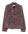 Dries Van Noten Corduroy Blazer With Belted Hem And Pockets In Purple