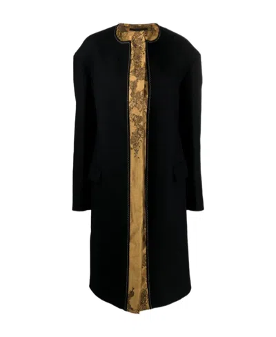 Dries Van Noten Long-sleeved Coat In Black