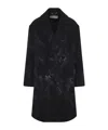 Dries Van Noten Oversized Double-breasted Coat With Peonia Print In Black