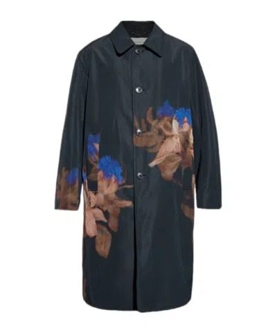 Dries Van Noten Rankle Printed Tailored Coat In Black