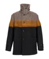 Dries Van Noten Multicolor Stand Collar Coat In Black